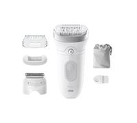 Braun Silk-épil 7 Women's Epilator, Electric Epilator for Women with Wide Head for Easy Epilation, Wet & Dry, Long Smooth Skin, 7-041, White/Silver