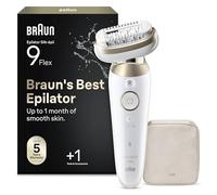 Braun Silk·épil 9 Flex, Epilator with 360° Flexible Head for Easy Hair Removal, Wet & Dry, Lasting Smooth Skin, Includes Shaver Head and Trimmer Comb, 9-030 3D, Gold
