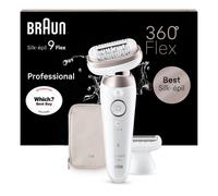 Braun Silk-épil 9 Flex, Epilator with 360 Flexible Head for Easy Hair Removal, Wet & Dry, Lasting Smooth Skin, with Lady Shaver Head & Trimmer Comb,