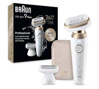 Braun Silk·épil 9 Flex, Epilator with Elastic Head 360° for Easy Hair Removal, Wet and Dry Hair Removal, Smooth Leather for Long, 9-011 3D, Gold
