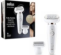 Braun Silk-épil 9 Flex Women's Epilator/Hair Remover, 5 Attachments, Bag, with Flexible Head for Easier Hair Removal, Gift Woman, 9-006, White/Gold