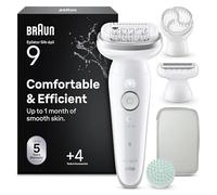 Braun Silk-épil 9 SkinSpa Epilator, Wet & Dry, 9-080, Silver