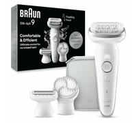 Braun Silk-épil 9 Women's Electric Epilator with Flexible Head for Easy Epilation, Wet & Dry, Long Smooth Skin, 9-061, White/Silver