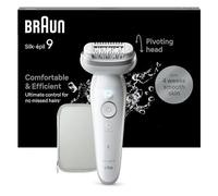 Braun Silk-épil 9 Women's Epilator/Hair Remover for Long-Lasting Hair Removal, 9-011, White/Silver