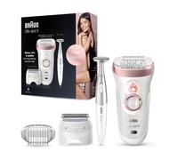 Braun Silk-pil 9 Epilator for Long-Lasting Hair Removal with Electric Shaver & Trimmer & Bikini Trimmer, 100% Waterproof, UK 2 Pin Plug, 9-890, White