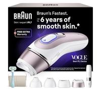 Braun Smart IPL Skin i·Expert, at Home Laser Hair Removal, Permanent Hair Reduction, with Free App, Vanity Case, Mini Face Hair Remover, Venus Razor, 4 Smart Heads, PL7442
