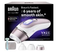 Braun Smart IPL Skin i·Expert, at Home Laser Hair Removal, Permanent Hair Reduction, with Free App, Pouch, Venus Razor, 3 Smart Heads, PL7321
