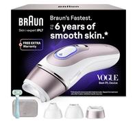 Braun Smart IPL Skin i-Expert Hair Removal Device, PL7321, White/Rose Gold | Permanent Laser Hair Reduction, Free App, 3 Smart Heads, Smart Flex Head, Skin Tone Sensor, Venus Razor, Travel Pouch