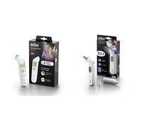 Braun TempleSwipe Forehead Thermometer (colour-coded temperature display, safe, hygienic, fast, clinically accurate, gentle, easy to use, for all ages?) BST200 & ThermoScan 3 Ear thermometer IRT3030