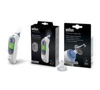 Braun ThermoScan 7+ Ear Thermometer & ThermoScan Hygiene Lens Caps 3030 1 Bundle