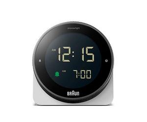 Braun Touch Display Digital Alarm Clock, White, Men White