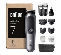 Braun All-in-One Series 7 Grooming Kit, 12in1, ProBlade & AutoSense, 120 Min, SkinGuard & Beard Fading, AquaGrip for Under Water Use, AIO7545, Grey