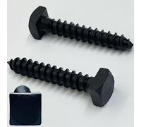 BRAUNY BOY HARDWARE - ¼” x 1.5” - Rustic Square Head Lag Wood Screws - Decorative Antique Black Square Drive Lag Bolts - Black Oxide Coating - ¼ in x 1 ½ in - Hinges, Cabinets & Doors (100, Screws)