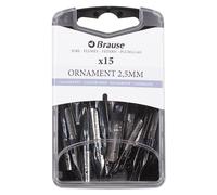 Brause 152025B - Lettering nibs for nib holder - Box of 15 Ornament nibs 2.5mm - Made in Germany