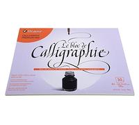 Brause 96437B - One glued calligraphy block - 30 off-white vellum sheets - size 21cm x 29.7cm - 125g - Manufactured in Germany - Creative Art Accessory