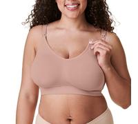Bravado Designs Body Silk Seamless Nursing Bra for Breastfeeding, Wireless Maternity Bra, Cameo, Small Plus