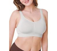 Bravado Designs Sustainable Everyday Bra Smoothing Seamless Wirefree Sculpt Bra, Lily White, Medium Full Cup