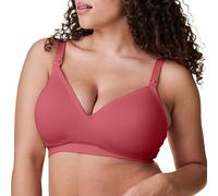 Bravado Designs Sustainable Maternity & Nursing Bra for Breastfeeding Plunge Wireless Seamless V-Neckline Bra Lipstick M-Plus