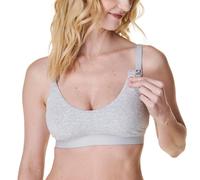 Bravado Designs Women's Cotton Pullover Maternity & Nursing Wireless Full Coverage Bra, Grey Heather, Large
