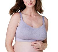 Bravado Designs Women's Nursing Bra for Breastfeeding, Intrigue Balconette Supportive Seamless Wirefree Maternity Bra, Grey Orchid Jacquard, Medium Full Cup