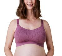 Bravado Designs Women's Nursing Bra for Breastfeeding, Intrigue Balconette Supportive Seamless Wirefree Maternity Bra, Berry Jacquard, Large Full Cup
