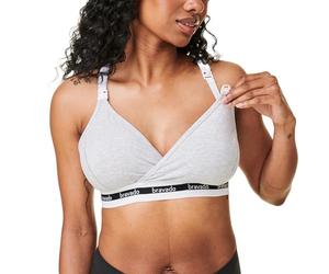 BRAVADO! DESIGNS Womens Soft Original Maternity & Nursing Bra Patterned Bra Dove Heather XL