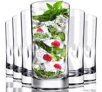Bravario Unbreakable Plastic Drinking Glasses 17 oz | Dishwasher Safe Shatterproof 100% Tritan Water Tumblers | BPA Free Reusable Outdoor Highball Drinkware | Set of 6