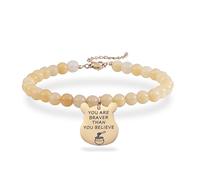 Brave Bear Bracelet Inspirational Stone Bead Bracelets, Motivational Jewelry for Strength and Courage