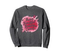 Brave Beautiful Beating Cancer Inspirational Pink Ribbon Sweatshirt, Adult Unisex, Dark Heather Grey, S