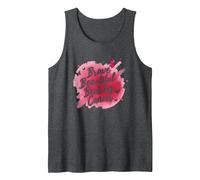 Brave Beautiful Beating Cancer Inspirational Pink Ribbon Tank Top, Men, Dark Heather Grey, S