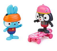 Brave Bunnies Skateboard Pack, Skating with Bop Rabbit and Raccoon, with 2 Action Figures and 1 Skateboard as Accessories, Toy for Children from 3 Years, Basic Figures Set