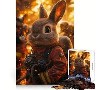 Brave Bunny Firefighter Jigsaw Puzzles for Teenagers 1000 Piece Memory Training Tranquil Escape Flawless Cut Memorable Gift (50x75cm)