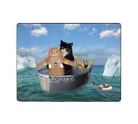 Brave Cats Floating Sea Iceberg Area Rugs for Living Room Decor - Soft Throw Washable Rugs for Bedroom, 63x48 Inch Indoor Carpet for Bedroom Living Room