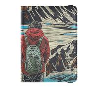 Brave Climbers Surrealism Leather Passport and Vaccine Card Holder Combo Passport Case Travel Documents Wallet Passport Holder Ultra Slim, Brave climbers surrealism, One Size