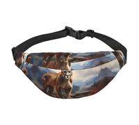 Brave Cougar Boys Crossbody Waist Bag, Large Travel Fashion Waist Bag for Sports, Running, Cycling, Traveling, Fishing