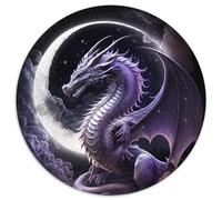 Brave Dragon 1000 Piece Jigsaw Puzzle Round Jigsaw Puzzles 1000 Pieces for Adults Erfect for Home Decor, Birthdays, Holidays, And Gifts (67.5x67.5cm)