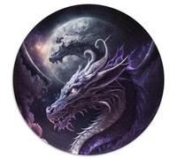 Brave Dragon 1000 Piece Puzzle Round JigsawPuzzle 1000 Pieces for Adults Skill Level Beginner, Great for Birthday (Size 67.5x67.5cm)