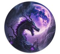 Brave Dragon 1000 Pieces Puzzle Gifts Round Jigsaw Puzzle 1000 Pieces Challenging DIY Brain Teaser, Perfect Family Game Or Decorative Gift (Size 67.5x67.5cm)