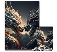 Brave Dragon Jigsaw Puzzles 1000 Pieces for Adults Wooden Jigsaw Puzzles for Adults Perfect for Family Gatherings, Birthdays, Holidays 50x75CM/19.68x29.52inch