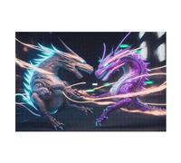 Brave Dragon Jigsaw Wooden Puzzles for Adults 1000 Piece Puzzle Challenging Game Toys Birthday Gift for Adults Kids Boys Girls （75×50cm）