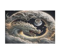 Brave Dragon Puzzle Adults And Teenagers 1000 Pieces Wooden Jigsaw Educational Game Toy Family Decoration （75×50cm）