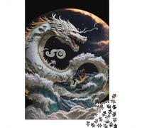 Brave Dragon Puzzles for Adults,500 Piece Jigsaw Puzzles for Adults, Wooden Puzzle Fun Decompressing Game 500pcs (52x38cm)