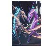 Brave Dragon Wooden Puzzles Jigsaw Puzzle 1000 Pieces for Adults Creative Difficult Challenging Game 78×53cm