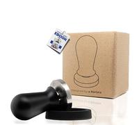 BRAVE ELEPHANT® Stainless Steel Tamper - Barista Stamp with 35 lbs Contact Pressure - Pressure Regulating Tamper as Set with Silicone Mat (51 mm, Black)