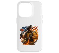 Brave Firefighter American Hero Artwork Case for iPhone 14 Pro