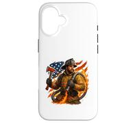 Brave Firefighter American Hero Artwork Case for iPhone 16