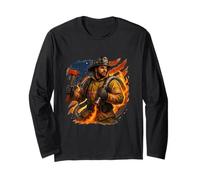 Brave Firefighter American Hero Artwork Long Sleeve T-Shirt