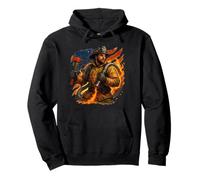 Brave Firefighter American Hero Artwork Pullover Hoodie