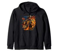 Brave Firefighter American Hero Artwork Zip Hoodie