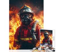 Brave Firefighter in Action - 1000 Piece Jigsaw Puzzle for Teenagers Support Memory Strength And Retention Gentle Calm Leisure Activity (38X26cm)